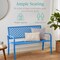 Best Choice Products Indoor Outdoor Steel Garden Bench w/ Geometric Backrest, Foot Levelers